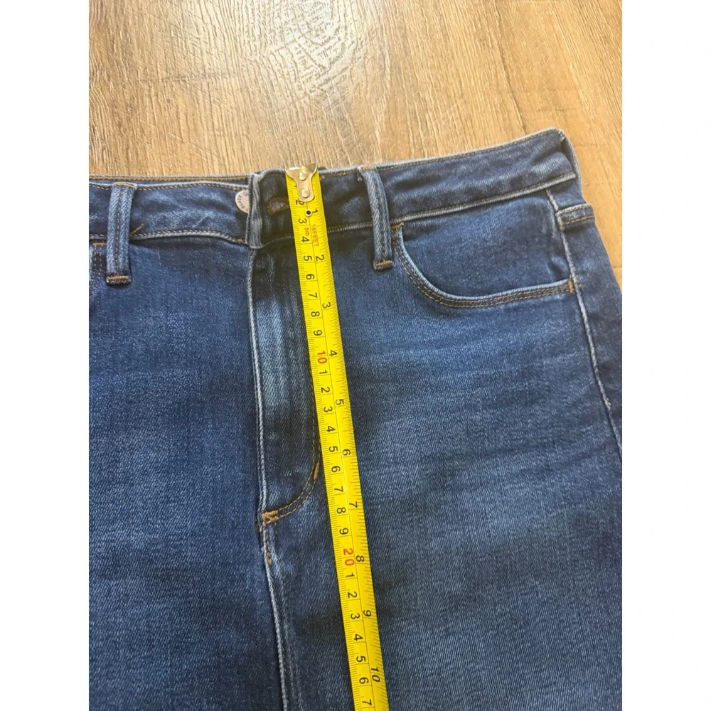 Just Black Denim Midi Skirt Blue High Rise Pencil CD85K Made in USA Womens